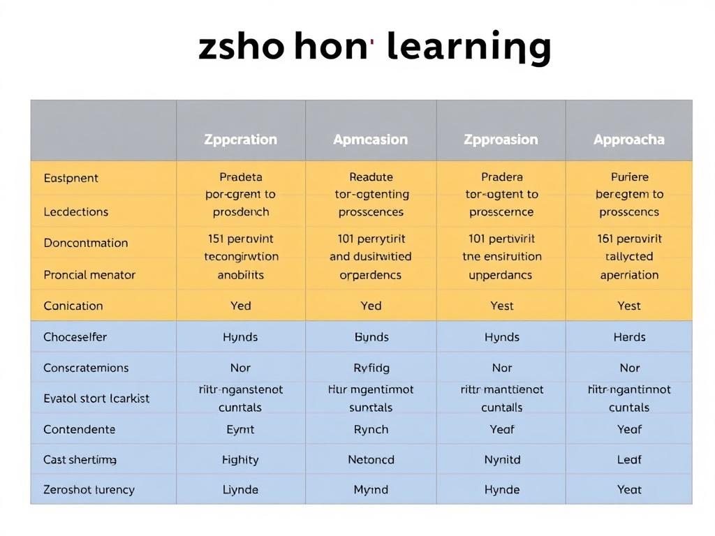 zero‑shot learning. Сравнение подходов: обзор в таблице