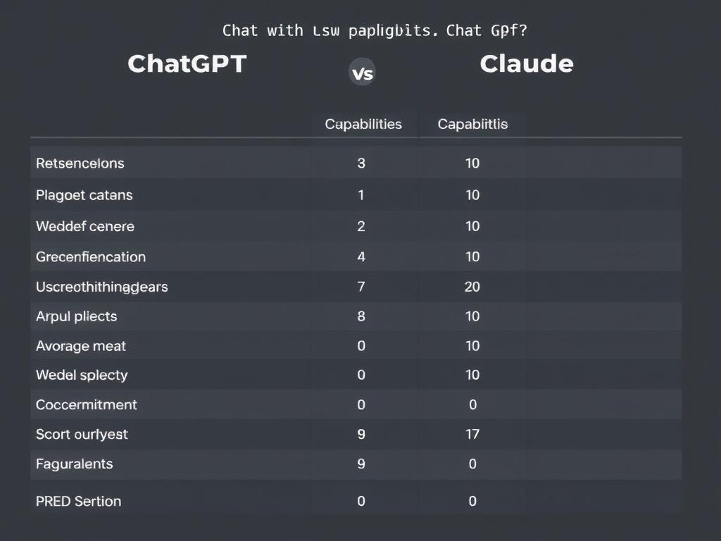 ChatGPT vs Claude: кто умнее в аналитике. Сводная таблица возможностей: ChatGPT против Claude